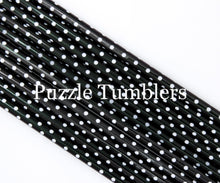 Load image into Gallery viewer, BLACK WITH WHITE POLKA DOTS PRINT STRAWS (SOLD INDIVIDUALLY)