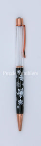 SNOWFLAKE ROSEGOLD - HOLIDAY FLOATING PENS WITH BLING TOP - DIY *NEEDS GROUP PHOTO