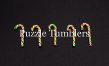 Load image into Gallery viewer, 1&quot; MINATURE CANDY CANE (5 PIECES) RED, WHITE, &amp; GREEN - FAKE