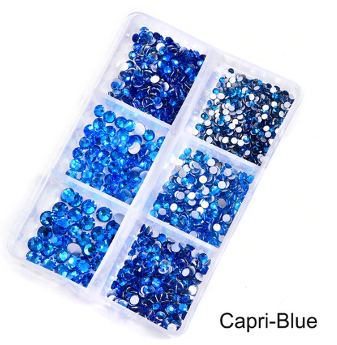 NEW Capri Blue 1200 Piece Variety Rhinestones AB/Clear Glass Crystal Stones (NON-Hot Fix) SS6-20