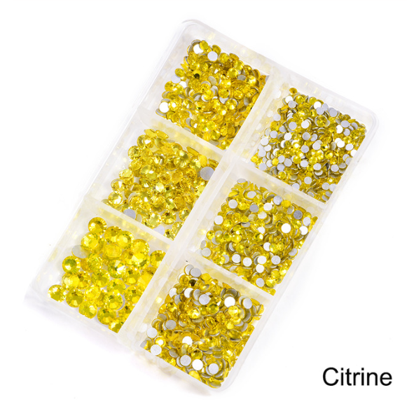 NEW Citrine 1200 Piece Variety Rhinestones AB/Clear Glass Crystal Stones (NON-Hot Fix) SS6-20