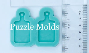 CUSTOM MOLD:  "CUTTING BOARD / COW TAG" Earring Mold *May have a 14 Day Shipping Delay (E237)