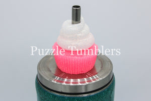 NEW - TWO PIECE CUPCAKE - STRAW TOPPER MOLD