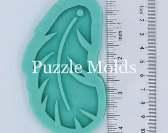 CUSTOM MOLD:  'CURVE FEATHER' Keychain Mold *May have a 14 Day Shipping Delay (K8)