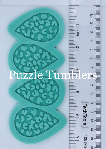CUSTOM MOLD:  'DOUBLE LEOPARD PRINT EARRINGS' Mold *May have a 14 Day Shipping Delay (D14)