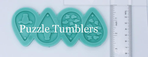 CUSTOM MOLD:  'DOUBLE MOO COW AND COW PRINT EARRINGS' Mold *May have a 14 Day Shipping Delay (D24)