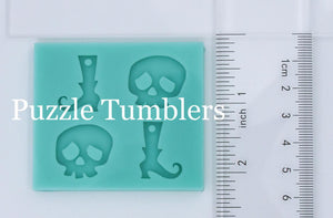 CUSTOM MOLD: Double Witch's Boot and Skull Mold *May have a 14 Day Shipping Delay (D30)
