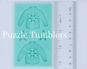 CUSTOM MOLD: Custom Sweater with Snowflake Earring Mold  *May have a 14 Day Shipping Delay (D53)
