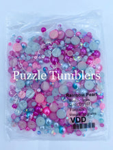 Load image into Gallery viewer, Rainbow Pearl &amp; Rhinestone Mix -  Dark Pink &amp; Blue