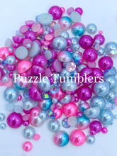 Load image into Gallery viewer, Rainbow Pearl &amp; Rhinestone Mix -  Dark Pink &amp; Blue