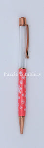 SNOWFLAKE ROSEGOLD - HOLIDAY FLOATING PENS WITH BLING TOP - DIY *NEEDS GROUP PHOTO