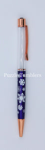 SNOWFLAKE ROSEGOLD - HOLIDAY FLOATING PENS WITH BLING TOP - DIY *NEEDS GROUP PHOTO