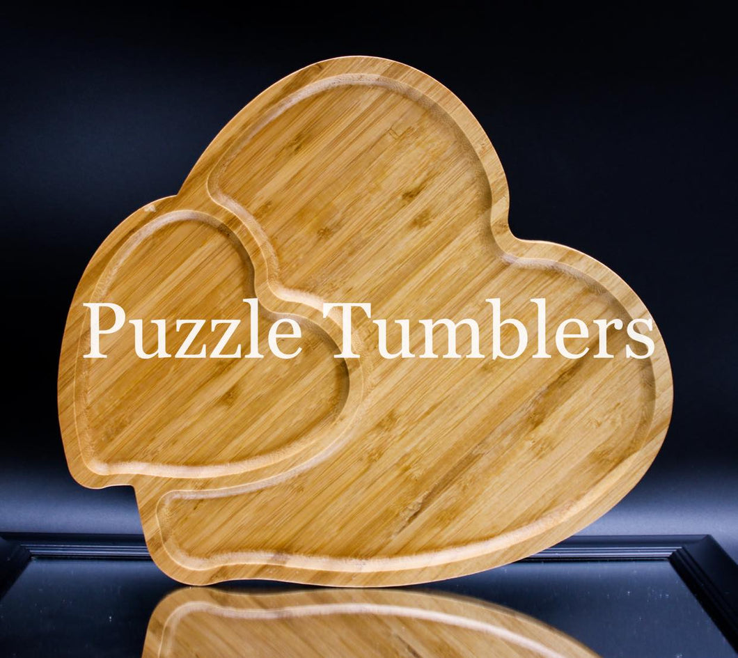 WOOD DOUBLE HEART SHAPE CHARCUTERIE WOODEN CUTTING BOARD