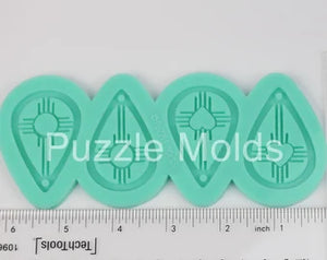 CUSTOM MOLD: 'ZIA DROP' Double Earring Mold  *MAY TAKE UP TO 14 DAYS TO SHIP (D2)