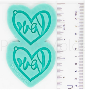 CUSTOM MOLD: LOVE HEART WITH HOLE EARRING *May have a 7-10 Day Shipping Delay (E112)