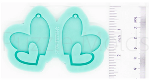 CUSTOM MOLD: DOUBLE HEART EARRING *May have a 7-10 Day Shipping Delay (E120)