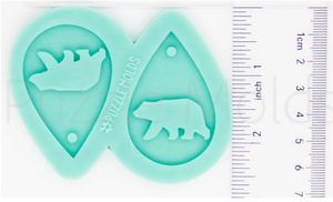 CUSTOM MOLD:  BEAR DROP EARRING *May have up to a 14 Day Shipping Delay (E130)