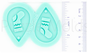 CUSTOM MOLD: STOCKING CHRISTMAS EARRING *May have a 7-10 Day Shipping Delay (E135)