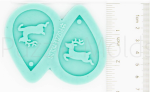 CUSTOM MOLD: REINDEER DROP EARRING *May have up to a 14 Day Shipping Delay (E140)
