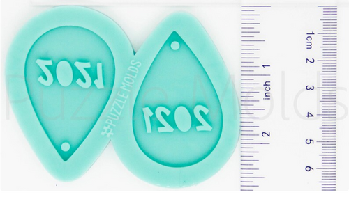 CUSTOM MOLD: 2021 EARRING *May have a 7-10 Day Shipping Delay (E174)
