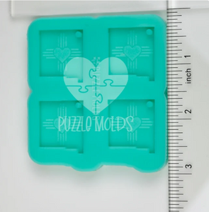 CUSTOM MOLD: NEW MEXICO SMALL ZIA SQUARE DOUBLE EARRING *May have a 7-10 Day Shipping Delay (E183)