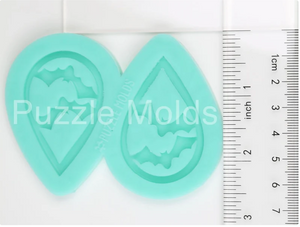 CUSTOM MOLD: FLYING DOUBLE BAT EARRING *May have a 7-10 Day Shipping Delay (E190)