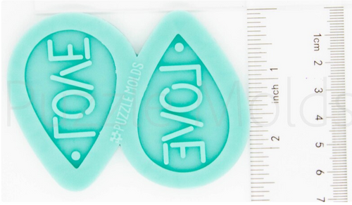CUSTOM MOLD: LOVE DROP EARRING *May have a 7-10 Day Shipping Delay (E193)