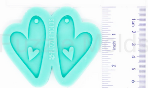 CUSTOM MOLD: HEART DROP EARRING *May have a 7-10 Day Shipping Delay (E220)