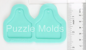 CUSTOM MOLD: "COW TAG" Earring Mold *May have a 14 Day Shipping Delay (E4)