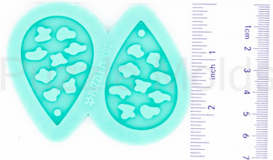 CUSTOM MOLD: COW PRINT DROP EARRING *May have a 7-10 Day Shipping Delay (E62)