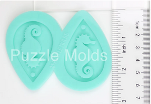 CUSTOM MOLD: SEA HORSE DROP EARRING *May have up to a 14 Day Shipping Delay (E67)