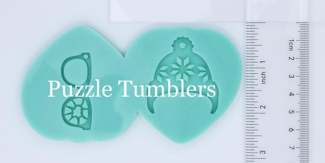 CUSTOM MOLD: Custom Hat and Broken Glasses Earring Mold *May have a 14 Day Shipping Delay (P76)