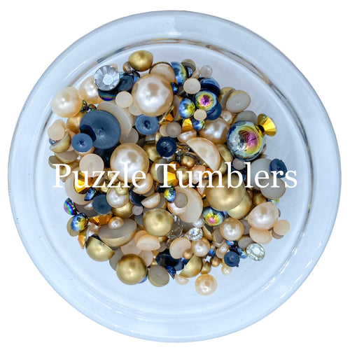 Rainbow Pearl & Rhinestone Mix - Pearl, Gold, Black, Crystal