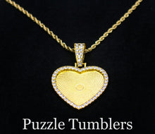 Load image into Gallery viewer, SUBLIMATION - HEART - GOLD SINGLE SIDED PENDANT WITH RHINESTONES