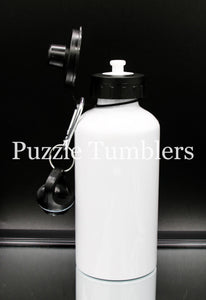SUBLIMATION - 12OZ HYDRO SPORTS BOTTLE BLACK TWIST TOP + EXTRA CAP - SINLE WALL