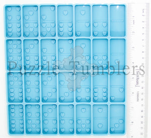 NEW Domino with Heart Dots - Mold Blue