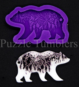 NEW - MAMA BEAR WITH MOUNTAINS - PURPLE MOLD
