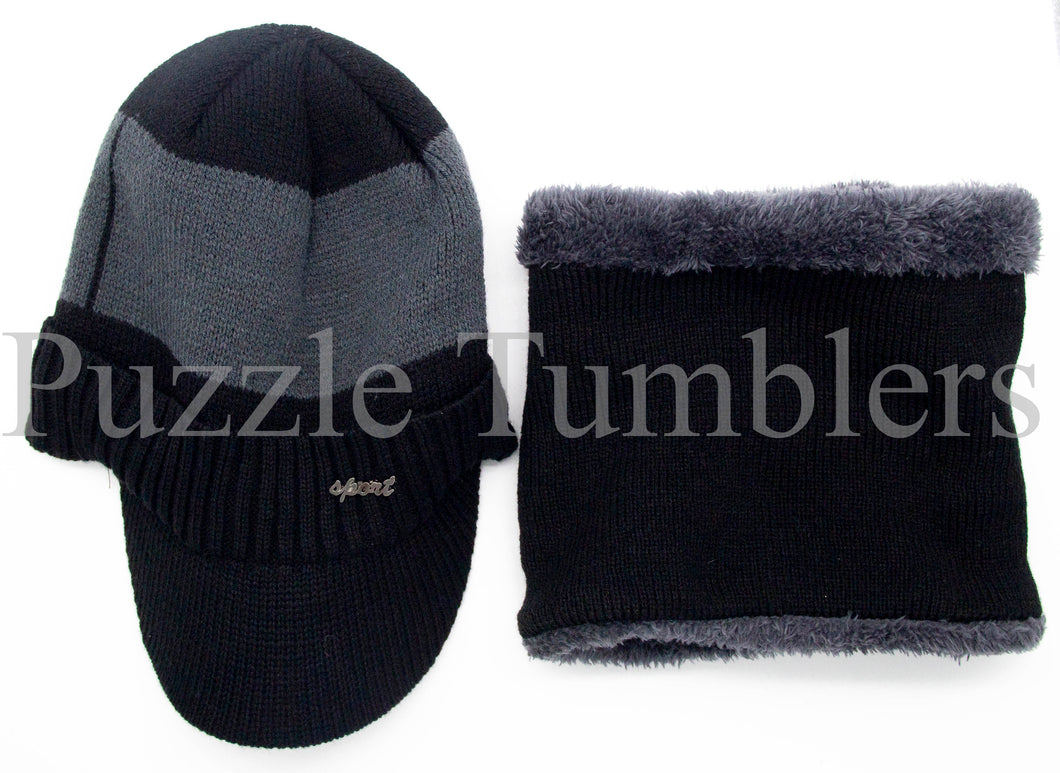 Black Hat with Neck Warmer