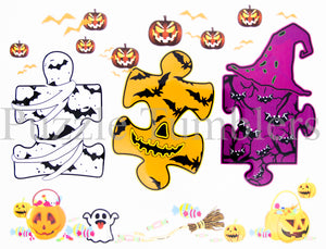 NEW Autism Awareness 'Halloween Puzzle Pieces' T-Shirt Transfer $6.50/EACH
