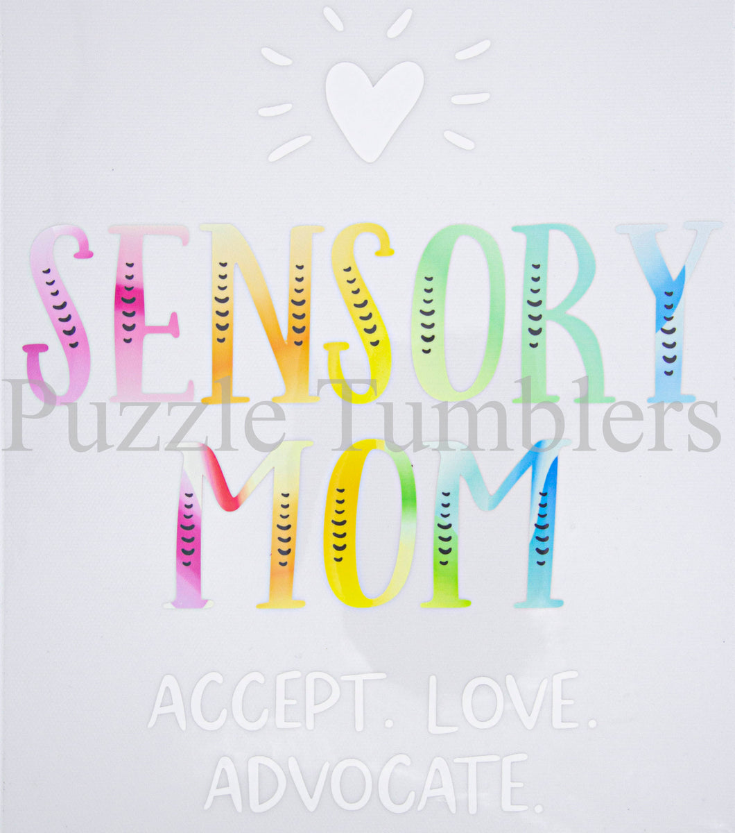 NEW Autism Awareness 'Sensory Mom' T-Shirt Transfer $6.50/EACH
