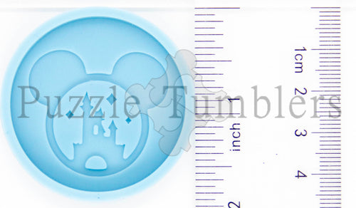 NEW- Mouse head with Castle Badge Reel or Phone Grip - BLUE Mold