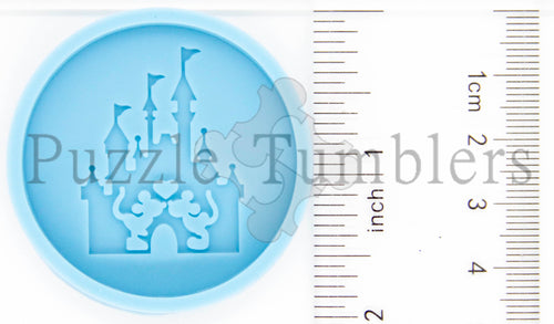 NEW- CASTLE WITH KISSING MOUSE Badge Reel or Phone Grip - BLUE Mold