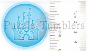 NEW- CASTLE WITH KISSING MOUSE Badge Reel or Phone Grip - BLUE Mold