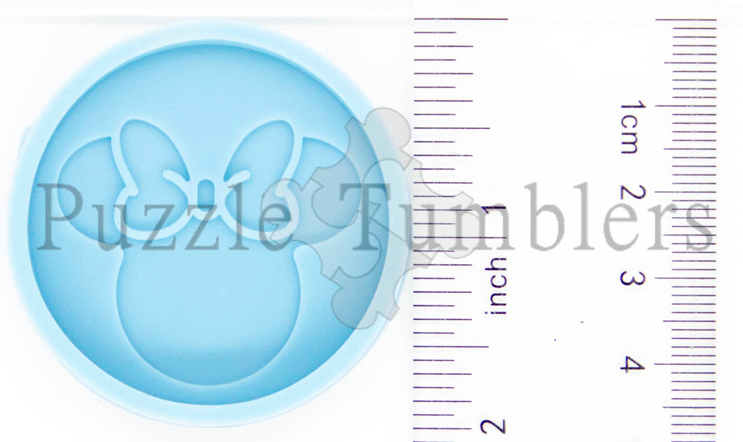 NEW- MOUSE WITH BOW Badge Reel or Phone Grip - BLUE Mold