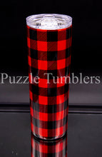 Load image into Gallery viewer, 20OZ SKINNY STRAIGHT - RED/BLACK BUFFALO PLAID