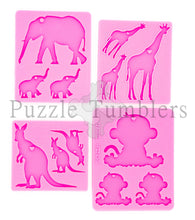 Load image into Gallery viewer, Safari Family Molds (Elephant, Monkey, Giraffe, Kangaroo Family)