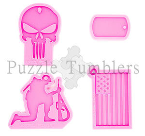 Military Molds (Flag, Dog Tag, Hero, Punisher Skull)