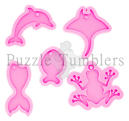 Sea Animals Molds (Fish, Stingray, Dolphin, Frog, Mermaid Tail)