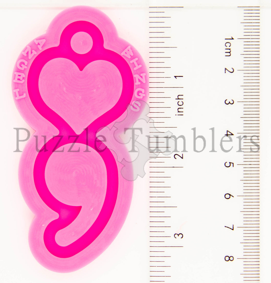 NEW Semi Colon with Heart Mold - $6