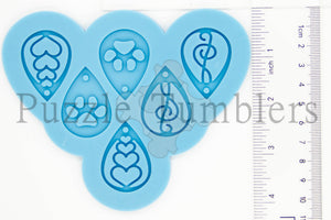 NEW Paw/Heart/Music Earring Trio Mold